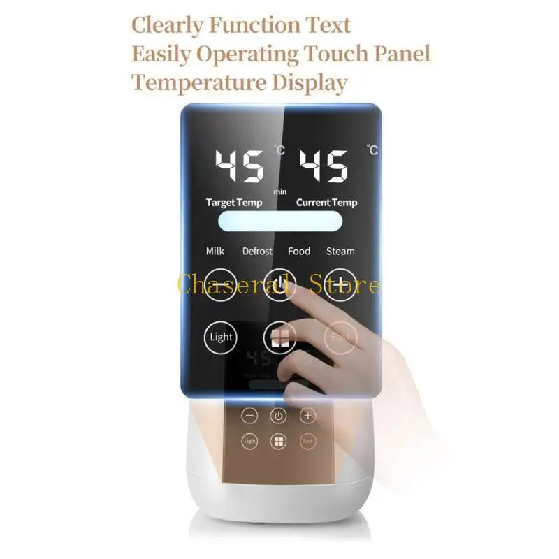 E7CE 6 في 1 جهاز تسخين زجاجات الأطفال مع مؤقت وشاشة LCD لتسخين الطعام وتذويب التجمد، خالٍ من مادة BPA