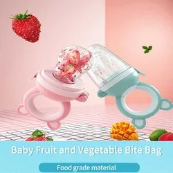 Chupete de silicona de seguridad para bebé, bolsa para morder frutas y verduras, suplemento para comer frutas, envío directo