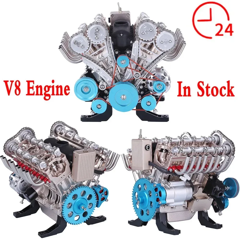 

TECHING V8 Metal Engine 1/3 DIY Engine Mechanical Model Science Experiment Physics Educational Toy Gift In Stock