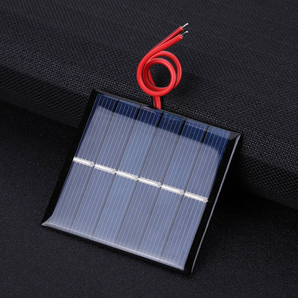 0.55W 3V Small Solar Panel DIY Solar Battery Kit with Cables Battery Mobile Phone Charger 60 X 55 Mm Photovoltaic Cells Charger