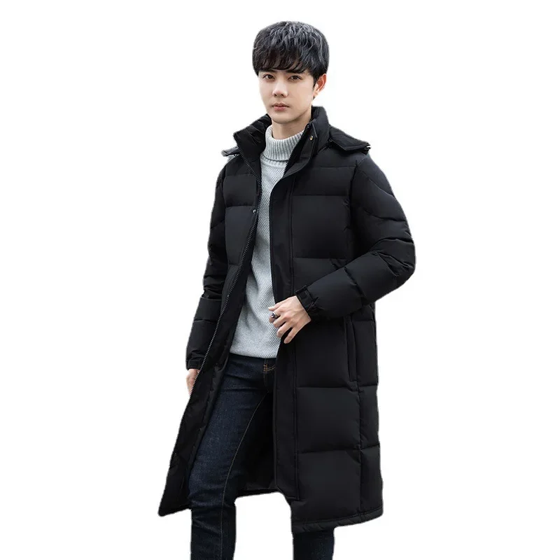 ZOZOWANG 2024 Neue Koreanische Winter Jacke Männer Hohe Qualität Dicke Weiße Ente Unten Jacke Mantel Männer Liebhaber Lange Mit Kapuze parkas Outwear