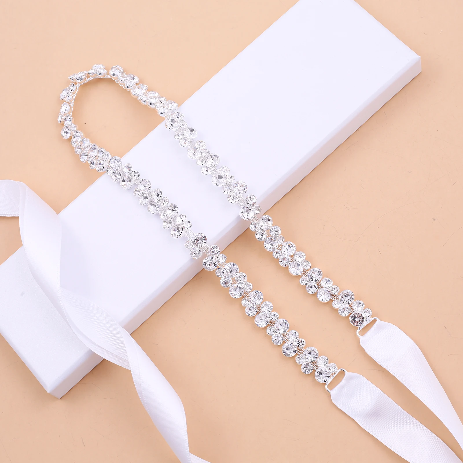 NZUK Shiny Rhinestones Belts  Bridal Dress Wedding Thin Crystal Chain Belts For Party Dresses Wedding Decorations