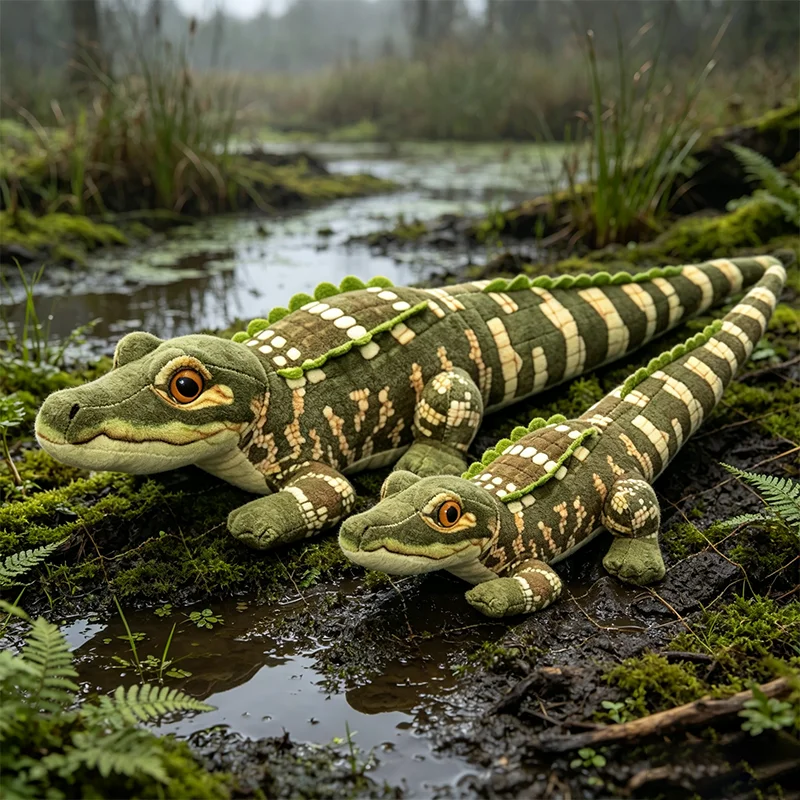 Simulation Cute Long Crocodile Plush Toys Soft Green Brown Realistic Reptile Pillow Doll Home Decoration Boy Kids Birthday Gifts