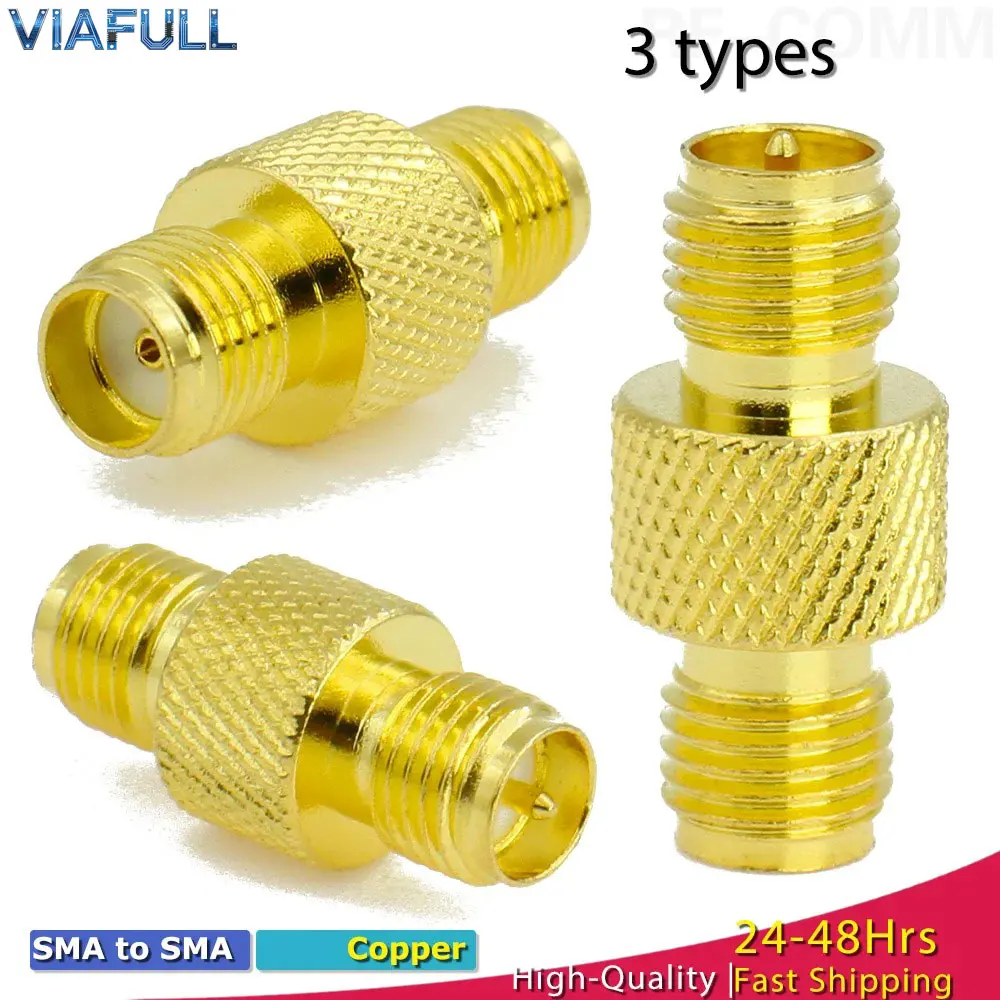 RP-SMA Female to SMA Female Adapter SMAK RP-SMAK Bulkhead Connector Reverse Polarity Gold Plated for WiFi Antenna Router