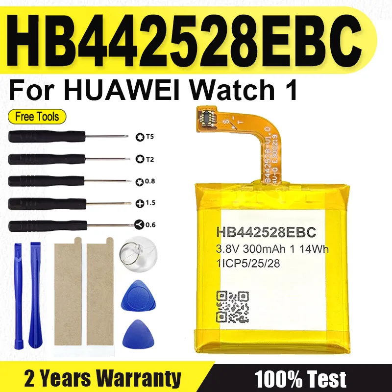

Для HUAWEI Watch 1 Watch1 HB442528EBC 300 мАч Замена батарей HB442528EBC + инструменты