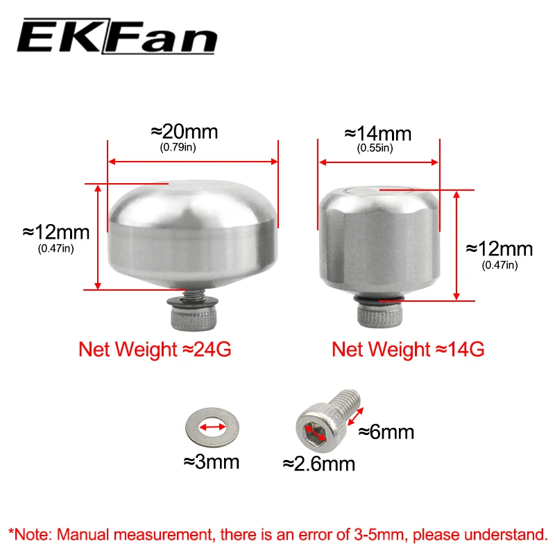 EKFan Tornillo Tuerca Manivela con Placa para Carrete de Pesca - imagen 4