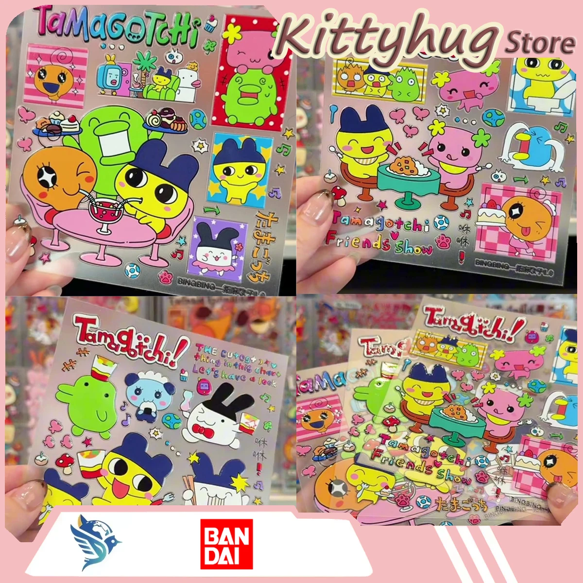 

New Japanese Style Cute Cartoon Tamagotchi Paster Notebook Materials Waterproof Diy Sticker