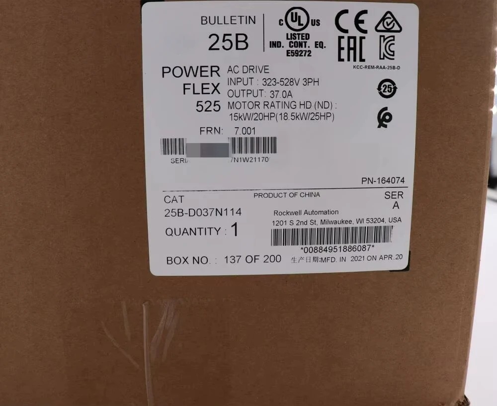 25B-D037N114 PowerFlex 525 AC Drive Ser A Factory Sealed New