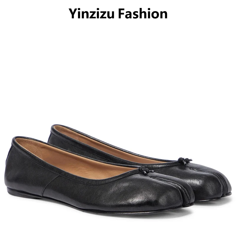 

Women Black Split Toe Flats Mary Janes Luxury Brand Designer Ballets Shoes Female Dress Loafers Casual Ballerina Flat