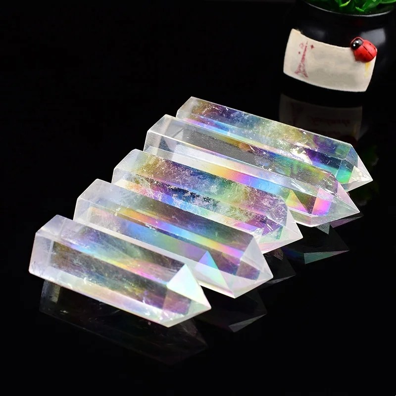 Piedra de aura Natural, punto de cristal, obelisco curativo, varita de cuarzo transparente, hermoso adorno para decoración del hogar, recuerdo piramidal, regalo DIY