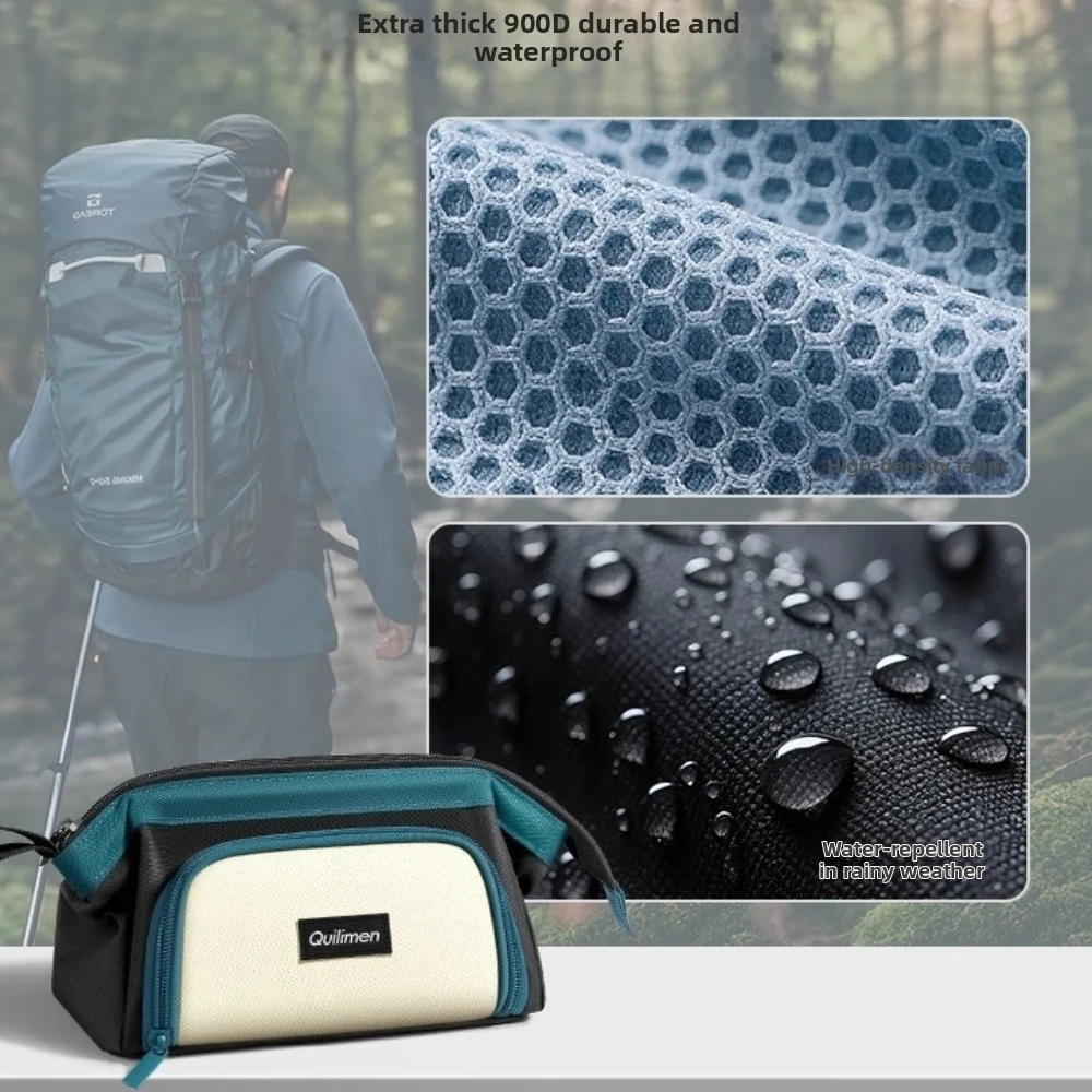 New Stand Up Design Pencil Bag Oxford Cloth Multi-Layer Pen Storage Bag Waterproof Large Capacity Stationery Pouch Student Use