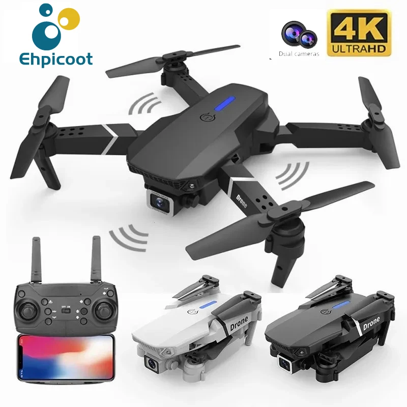 New Orange E525 E88 Pro Mini Drone 4K Professional HD Camera Obstacle Avoidance RC Foldable Quadcopter Dron Gifts Toys Boys