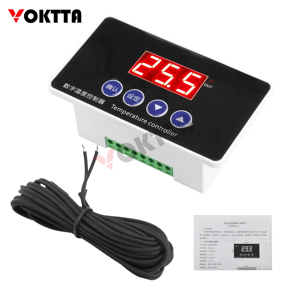 

VOKTTA XH-W2311 Digital Temperature Controller ABS Shell AC 110-220V for Various Cabinet Instruments and Poultry Incubators