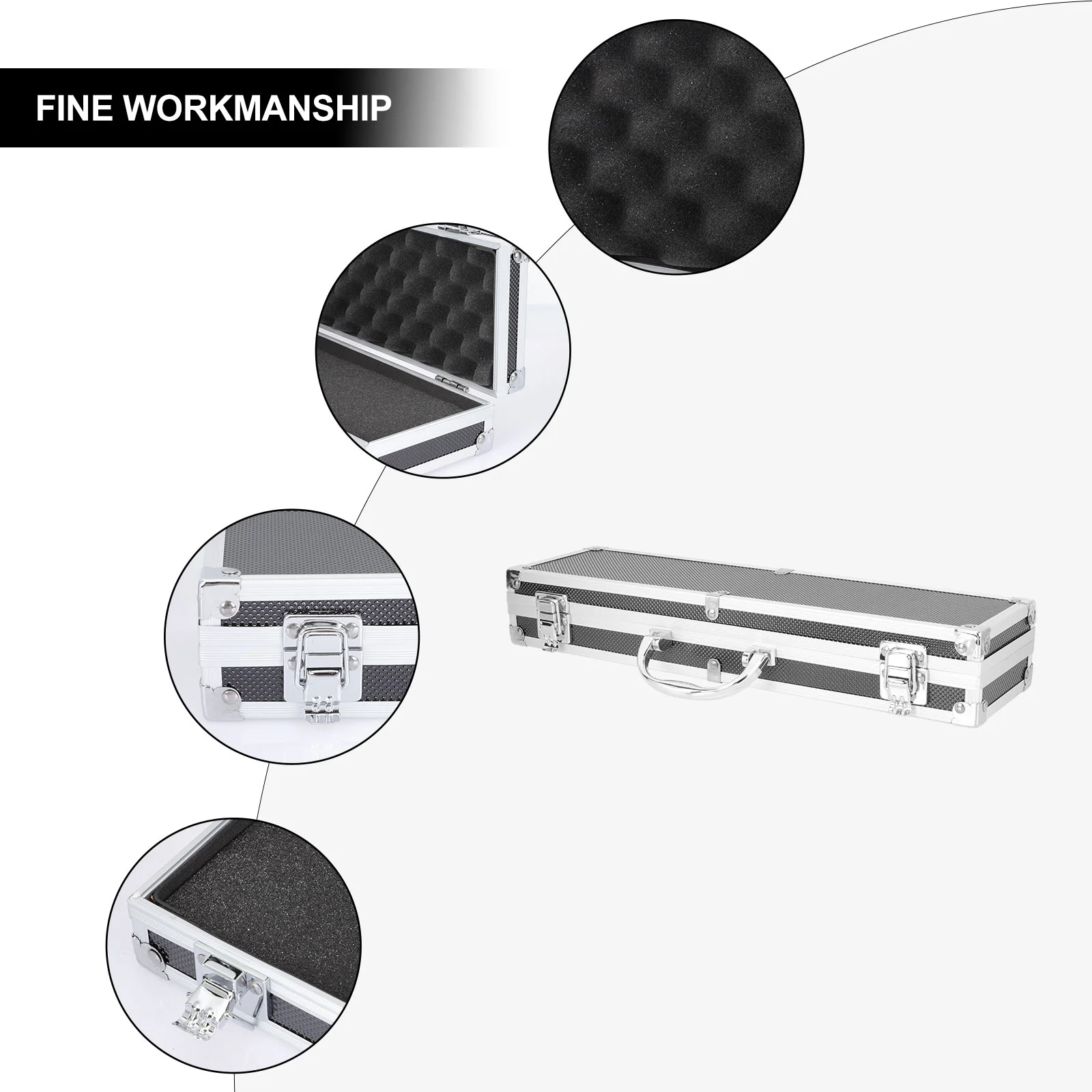 กล่องเครื่องมืออลูมิเนียมกล่องพลาสติกเครื่องมือที่ว่างเปล่าเคสพลาสติกแข็งกลางแจ้งพกพาสะดวกโลหะ