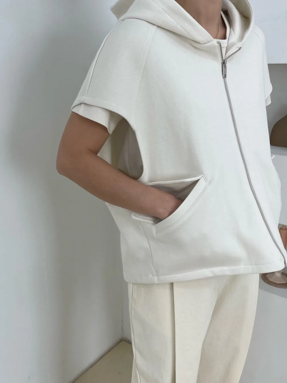 Gilet in felpa con cappuccio casual chic da donna Double ket Versatile design autunnale con cerniera Sle Faionable Streetwear