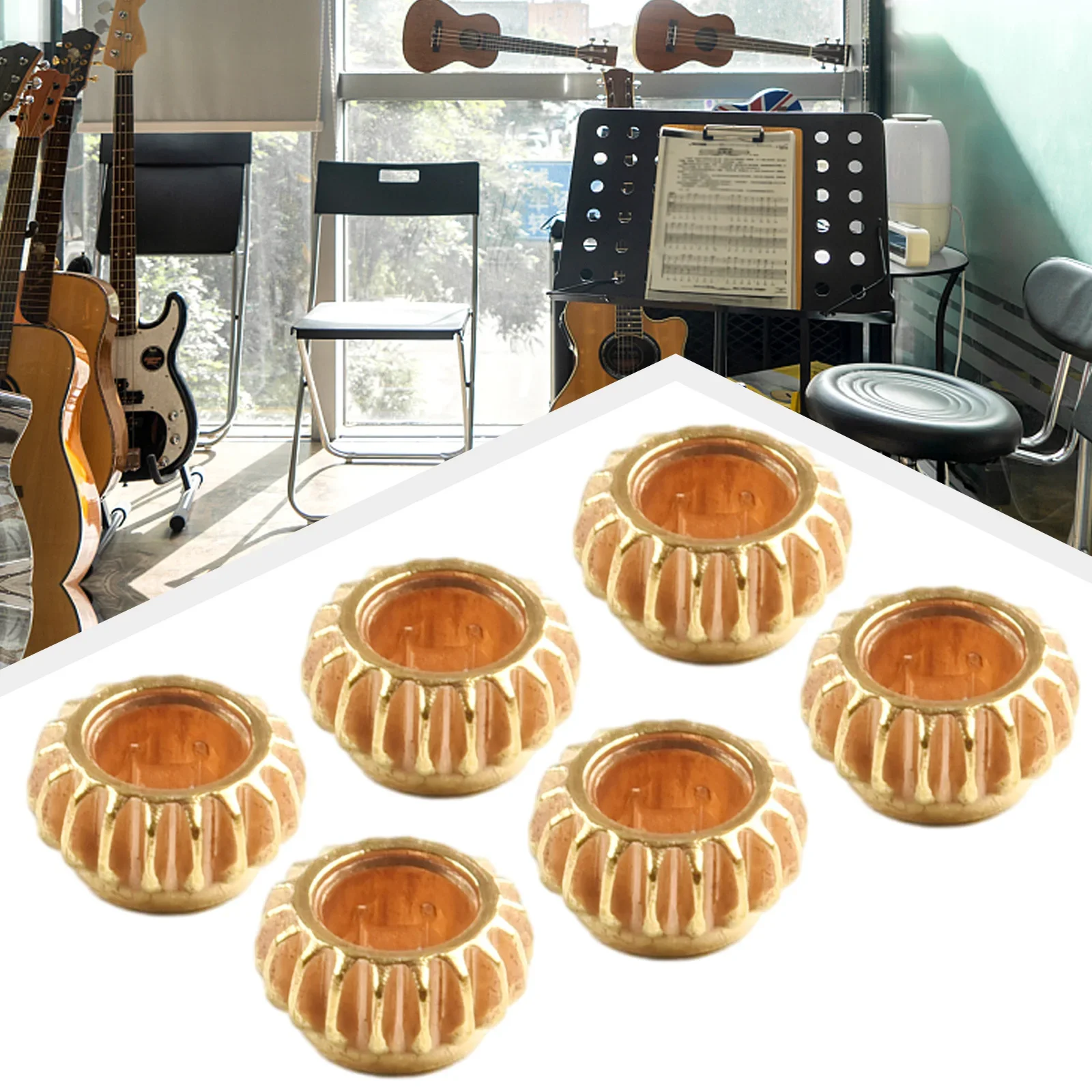 Guitar Parts Tuners Guitar Tuner Gears Hex Hole Gears Iron Kit Machine Heads Golden Set Tuning Pegs Key 1:18 6 Pieces