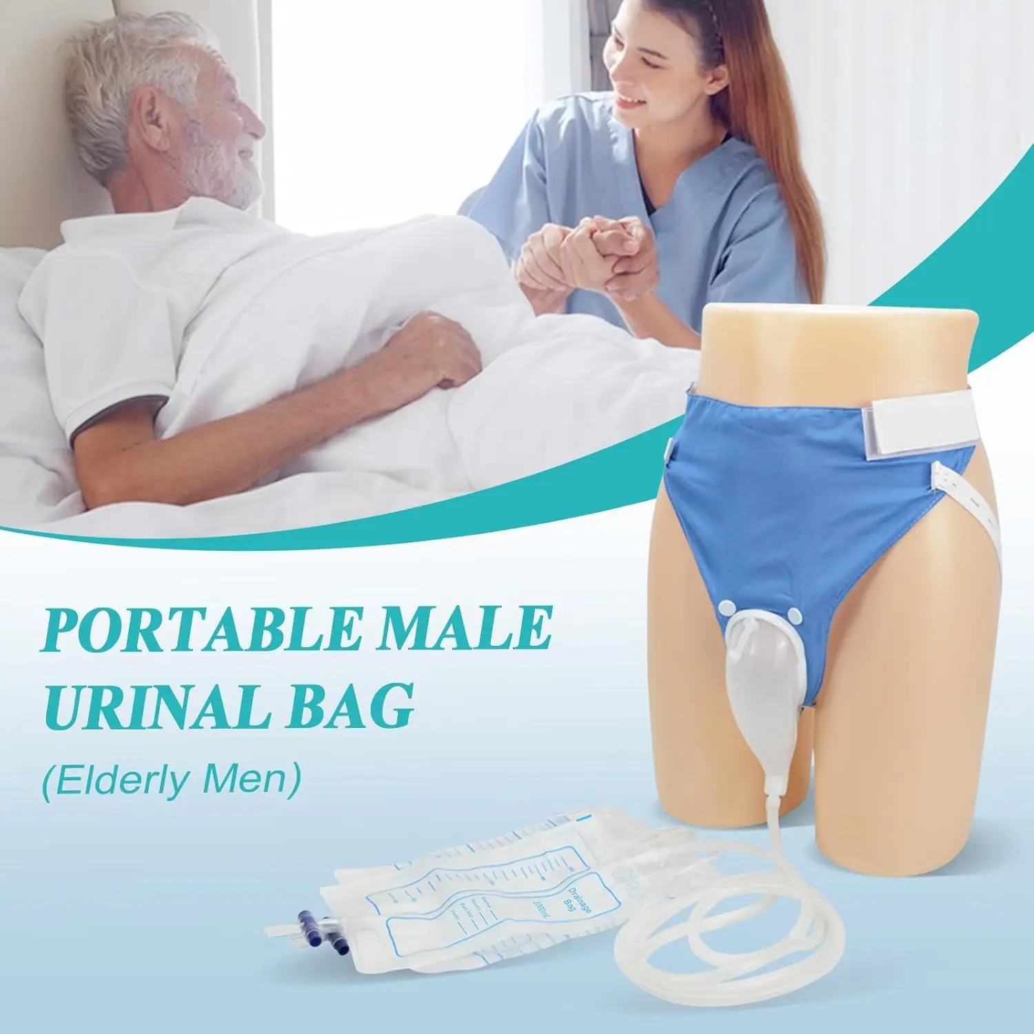 Incontinence Urinal Pee Holder Bag Breathable Leakproof Urine Collector Bedridden Adult Toilet Catheter For Female/Male/Elderly