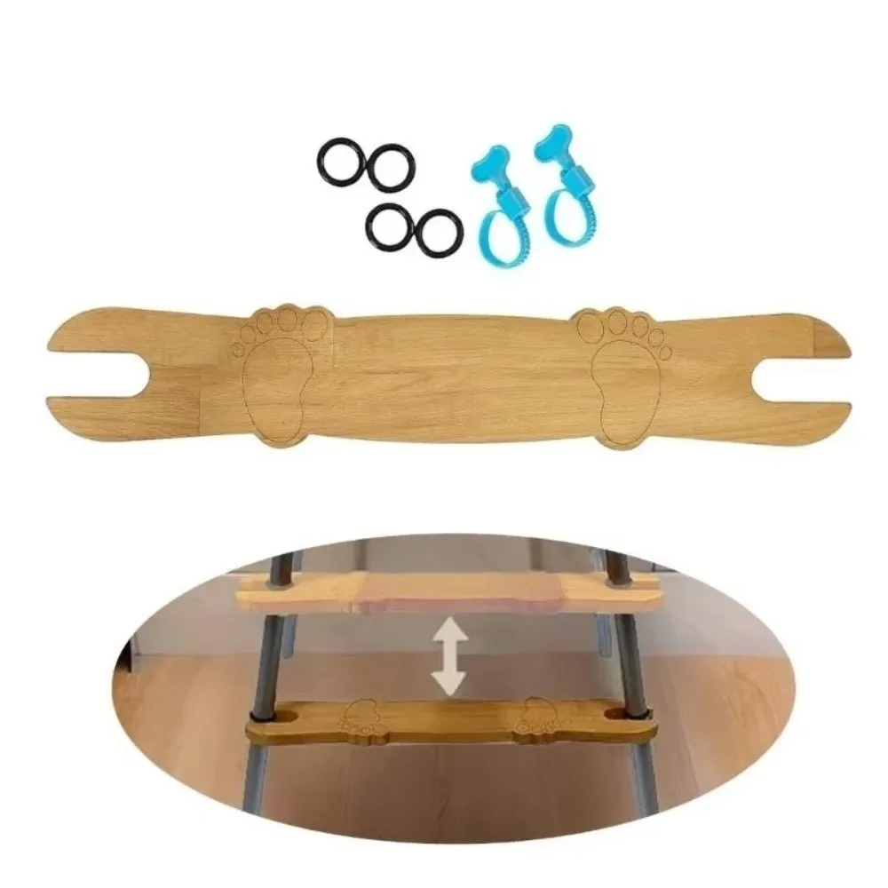Adjustable Highchairs Pedal Wooden Round Corners Highchair Accessory with Rubber Rings Foot Board For High Chair Footrest