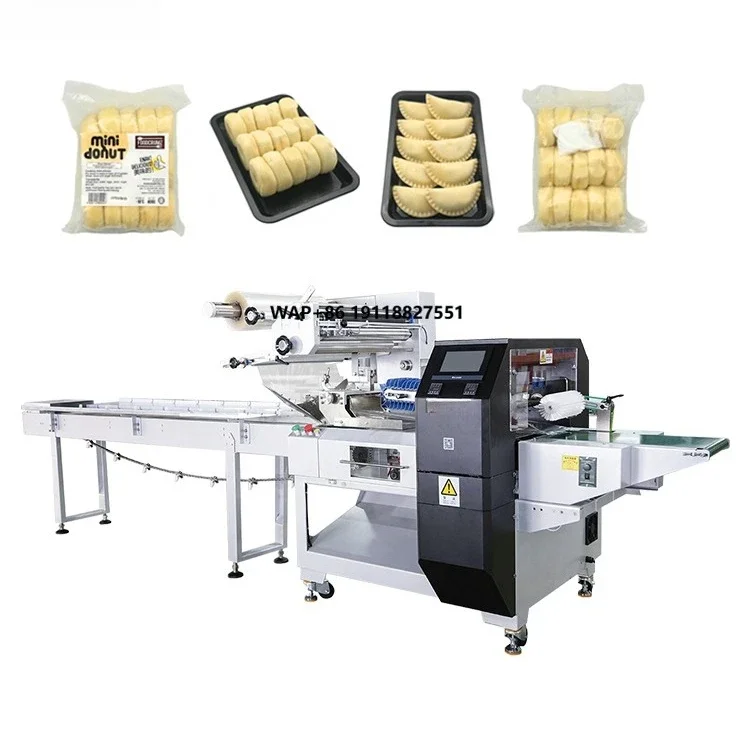 HP-280 4 Servo Pastry Dumplings Horizontal Automatic Flow Wrapper Pillow Packaging Machine