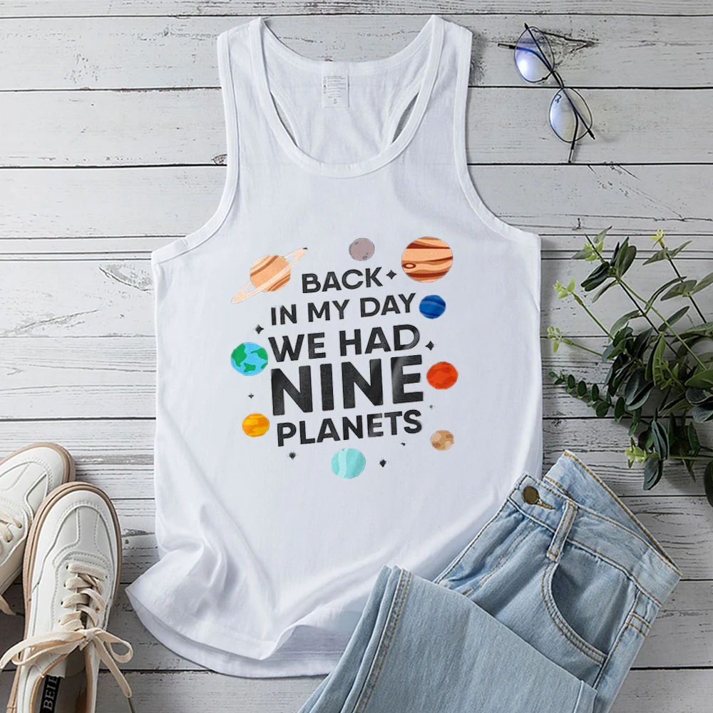 

Seeyoushy BACK IN MY DAY WE HAD NINE PLANETS Planet Print Summer Womens Tank Top Harajuku Vintage Women's Top Y2K Trend Clothing