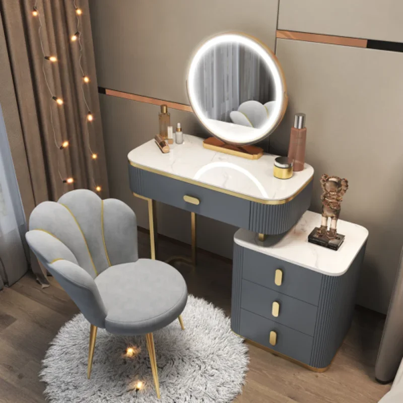 

Vanity Luxury Dressing Table Mirror Console Computer Mobile Storage Dressing Table Closet Comoda Pra Quarto Salon Furniture