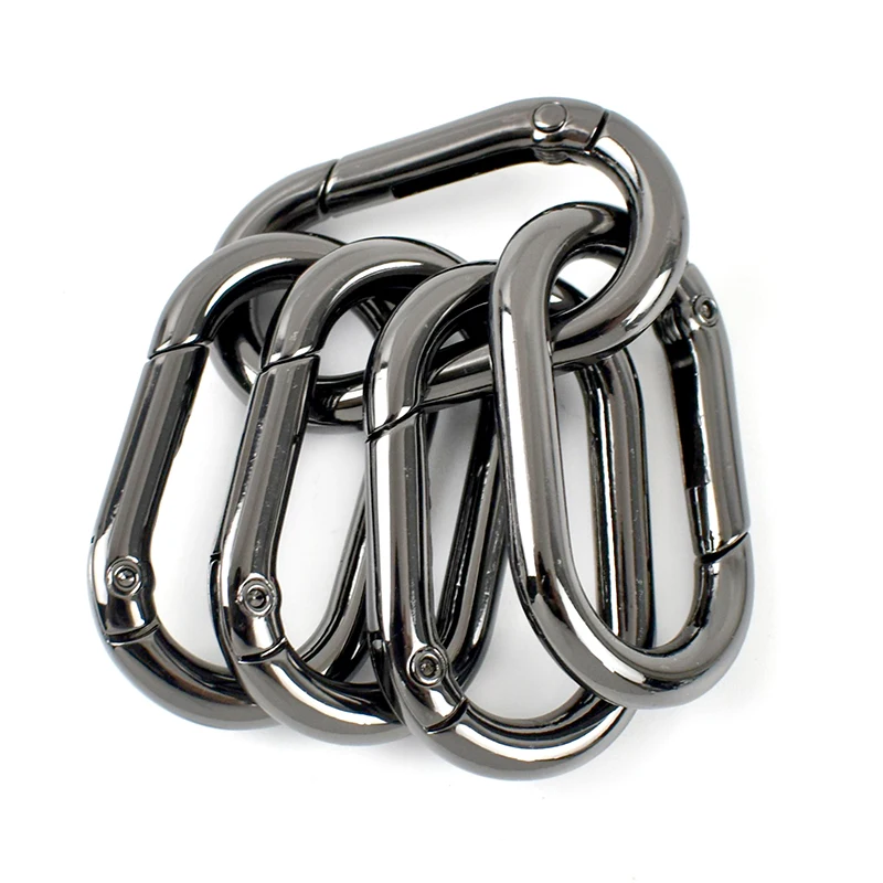 5-20P 13-25mm Spring O Ring Buckles Metal Oval Snap Hook Openable Loop Carabiner Clip Clasp Keyring Pendant Hardware Accessories