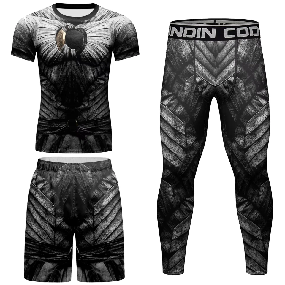 Rashguard Compression Men Boxing Sportswear Quick Dry Running Mma Gym Clothing Sets Sublimated Custom bjj Rash Guard Sportsuits