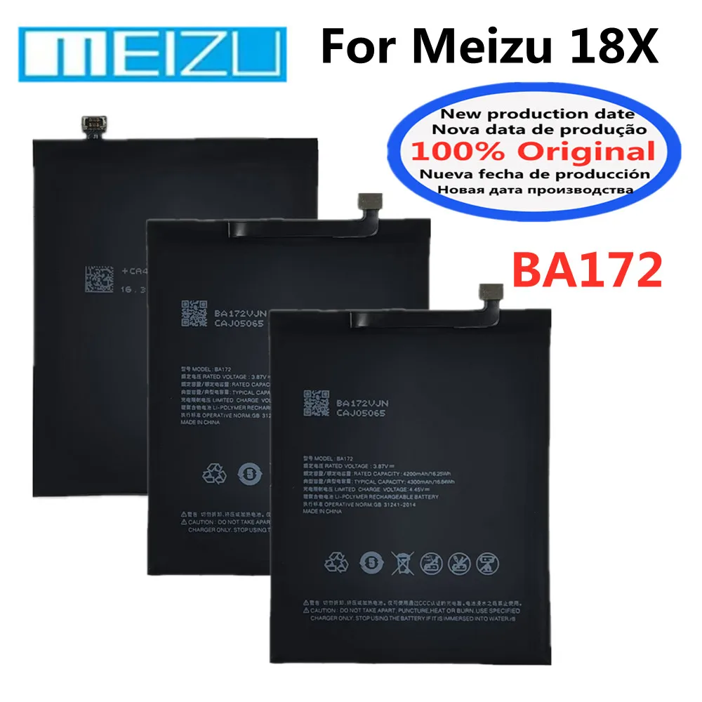 

Высокое качество BA172 4300 мАч оригинальный аккумулятор для телефона Meizu 18X сменные аккумуляторы быстрая доставка