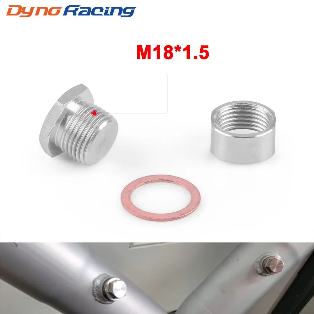 M18X1.5 Oxygen Sensor Stainless Steel Bung Plug Nut Stepped Mounting Cap Kit Plug Nut Plug Wideband Nut Fitting Weld Bungs