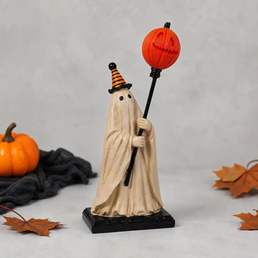 Creative Halloween Pumpkin Ghost Decor Resin Figurine Party Atmosphere Props For Home Business Doorway Festive Layout