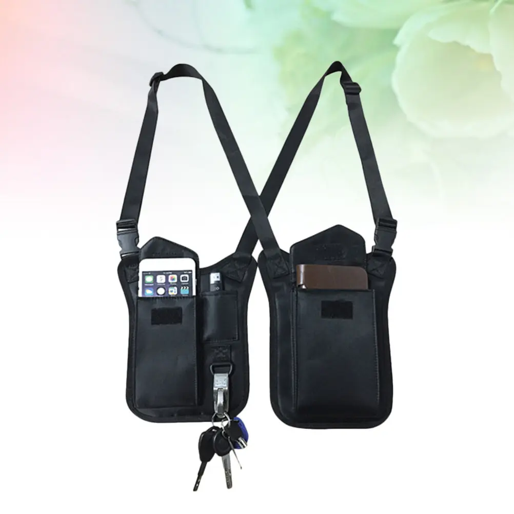 

Сумка-органайзер для ключей и кошелька, нейлоновая, многофункциональная, скрытая, на плечо, черная, с защитой от кражи, улучшенная модель