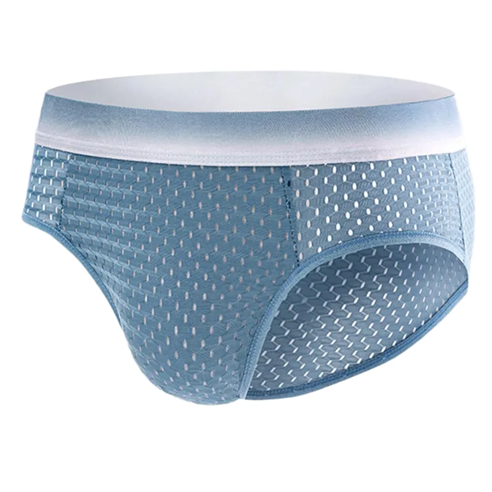 Classic Style Breathable Briefs Lightweight Briefs Mesh Fabric Solid Pattern Breathable Men's Underwear Breathe