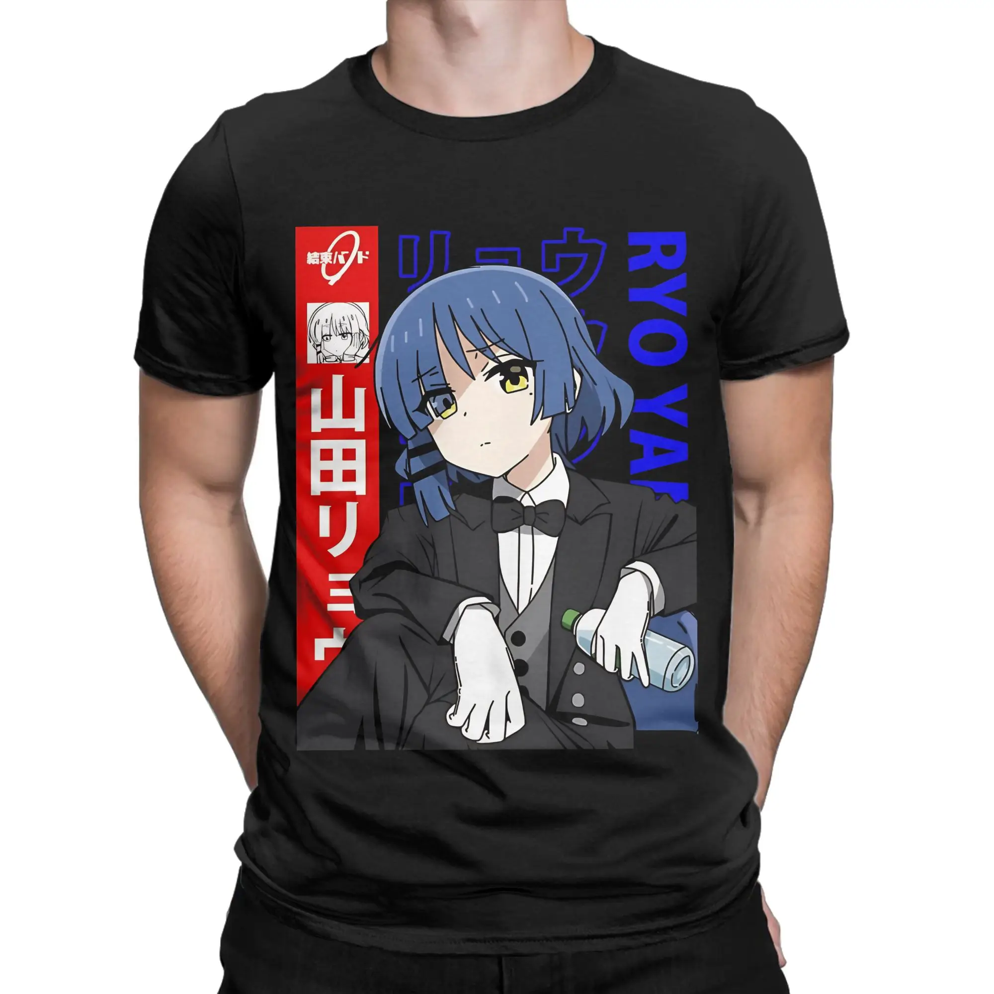 Punk Girl Illustration Classic Bocchi the Rock Funny Graphic 100% Cotton T-Shirt Tees Tops For Men