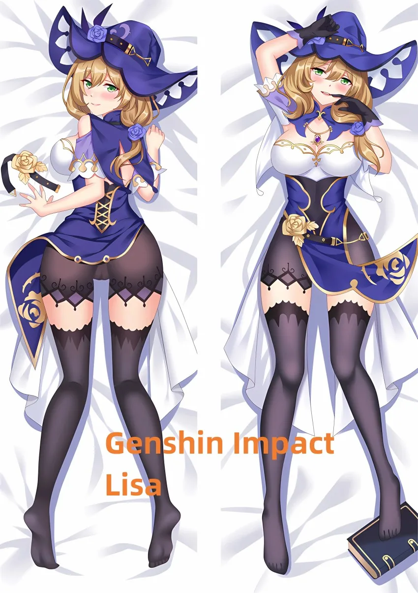 

Dakimakura Anime Pillow Case Genshin Impact Lisa Double-sided Print Of Life-size Body Pillowcase Gifts Can be Customized