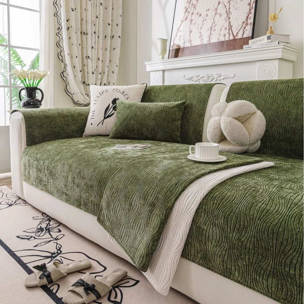 Light Luxury High-end Chenille Sofa Cushion Four Season Universal Anti Slip and Dustproof Combination Sofa Cover Backrest Cloth
