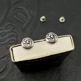

S925 sterling silver punk hip hop retro old Celtic dragon stud earrings exaggerated earrings niche high sense