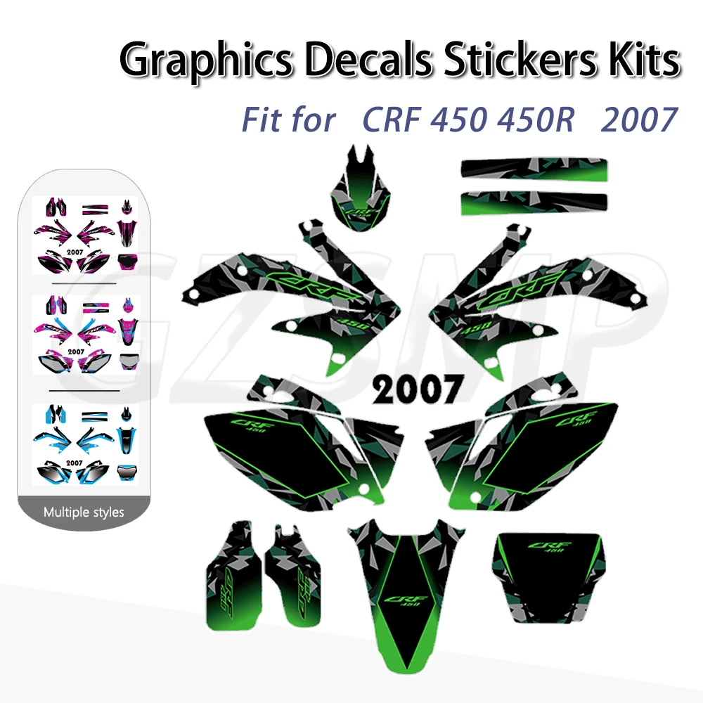 

Motorcycle Graphic Brackgrounds Kit Decals Stickers Fit for Honda CRF450R 2007 CRF450 CRF 450R 07