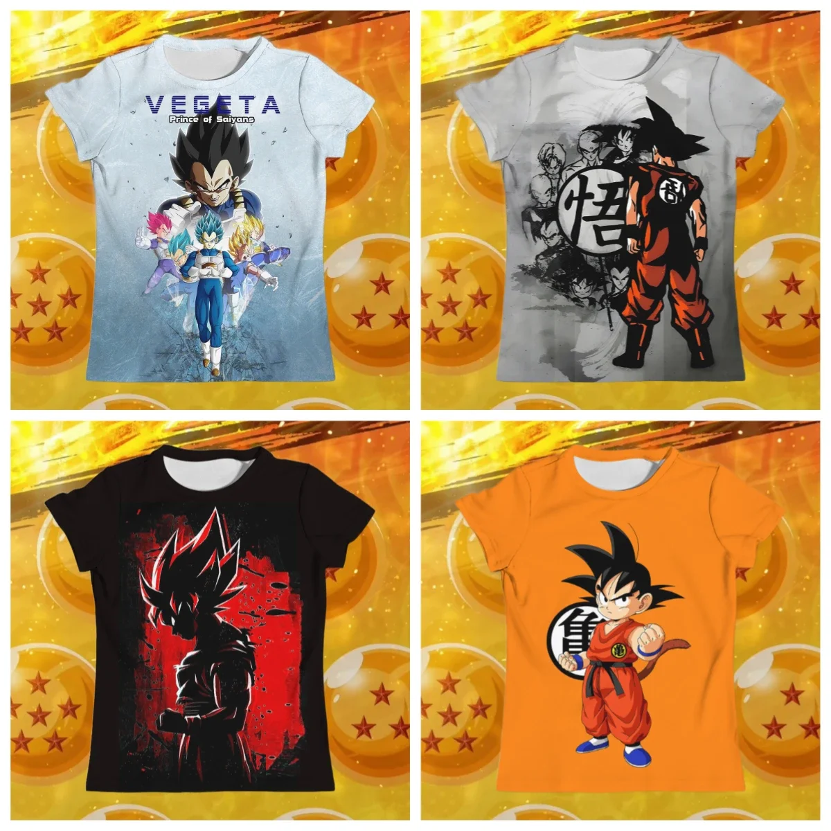

Dragon Ball Anime High Street Vegeta Funny TShirts Goku Gym T-shirt Man Clothes Harajuku Style Anime Summer 3D Print Streetwear