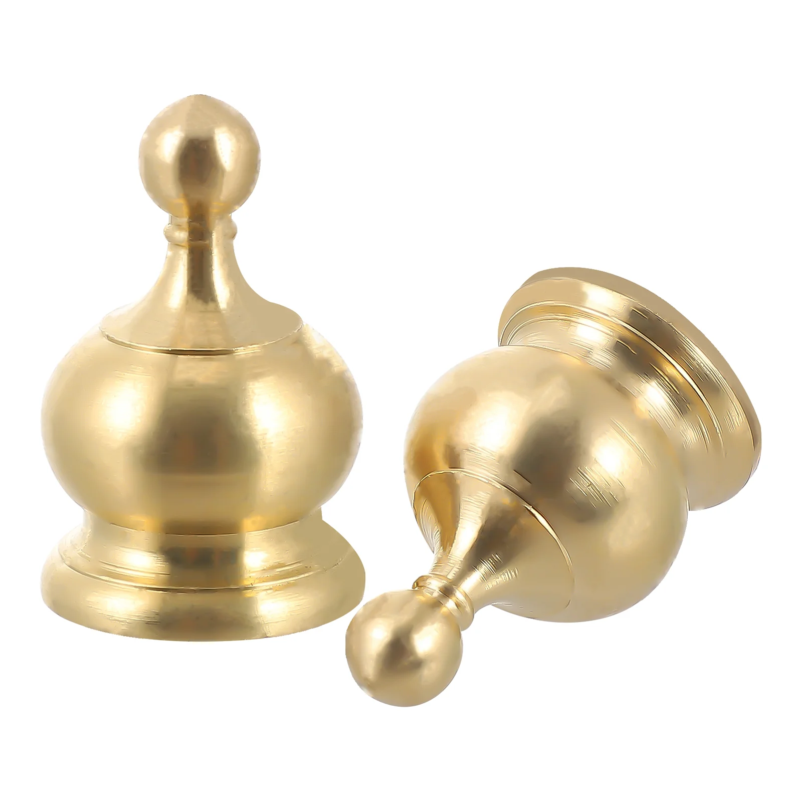 

2 Pcs Overhead Light Shade Knob Lamp Decoration Finial for Accessory Desk Golden Finials