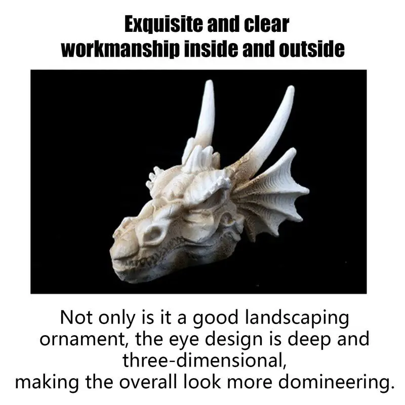 Dragon Head Sculpture simulation Dragon Skull Aquarium Aquarium Sculpture Skeleton Resin Craft Dragon Skull Aquarium Decoration