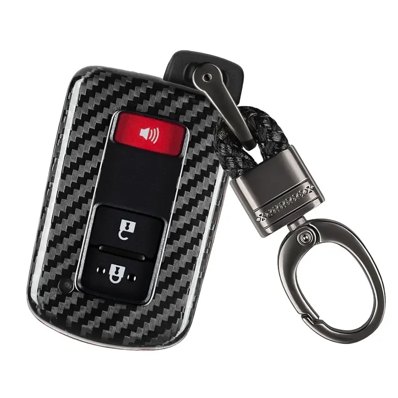 

Real Carbon Fiber Key Fob Cover Protector Case For Toyota Tacoma Accessories 2016-2022 4Runner Sequoia RAV4 Tundra Corolla