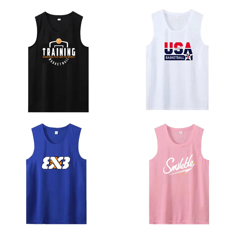 Men Basketball Jerseys Shirts Youth Basketball Vest Uniforms Blank Custom Gym Running Training Loose Jerseys Suits Tank Top