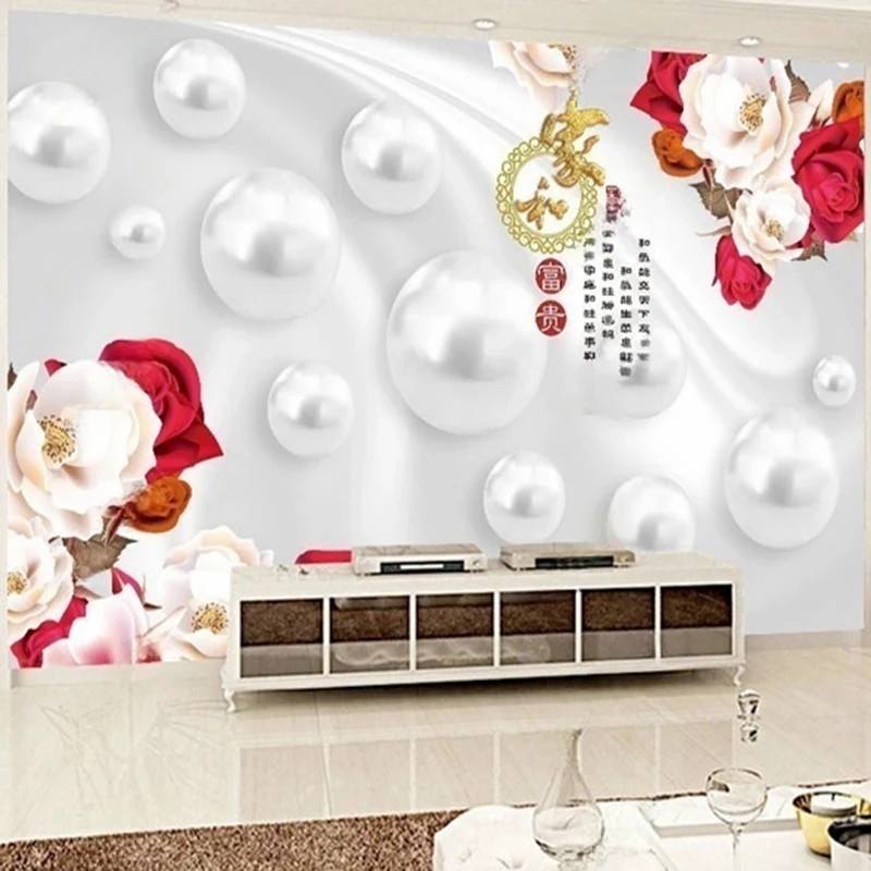 Moderne 3D reliëf abstracte bloemen rozen geometrisch patroon aangepaste muurschildering Home Decor behang voor TV bank achtergrond