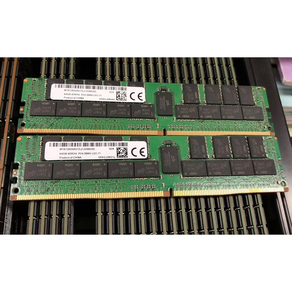 1Pcs For MT Memory 64G 64GB 2666 REG ECC 4DRX4 DDR4 LRDIMM RAM