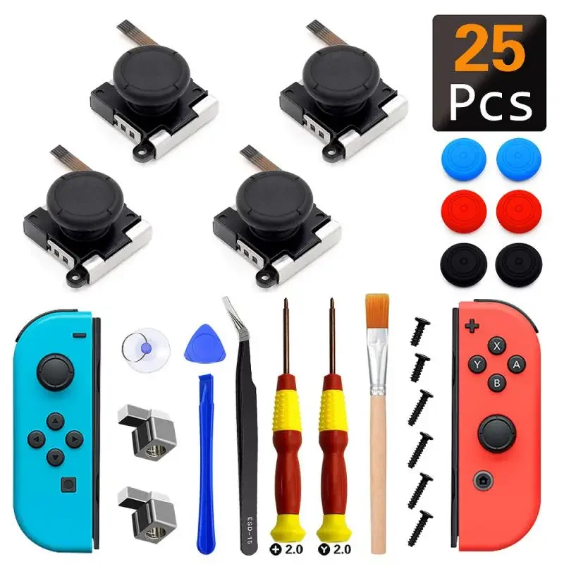 3D Replacement Joystick Analog For Nintendo Switch Game Controller Joystick Drift Fix Analog Thumb Stick 2/4/6pcs /25 In 1