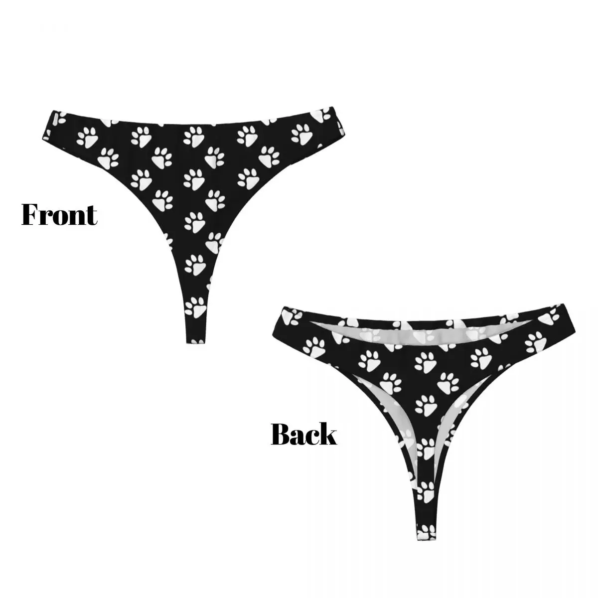G-String Funny Low Waist Sexy Cute Animal Paw Pattern Panties Womens Underwear Breathable Underpants Women's