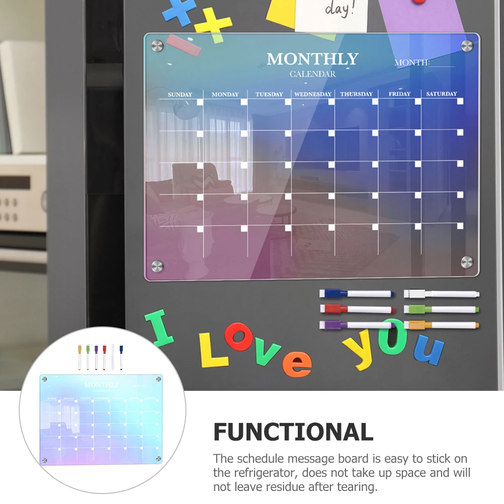 

White Board Notepad Stylus Magnetic Fridge Calendar Monthly Refrigerator Planner Weekly Erasable for Office