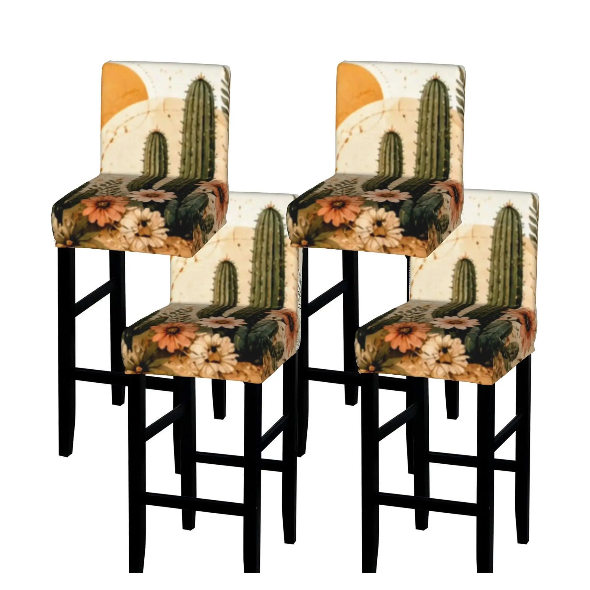 Tropical Plants Stretch Bar Stool Covers Chair Covers Counter Height Chairs Covers Kitchen Dining Room Cafe Furniture