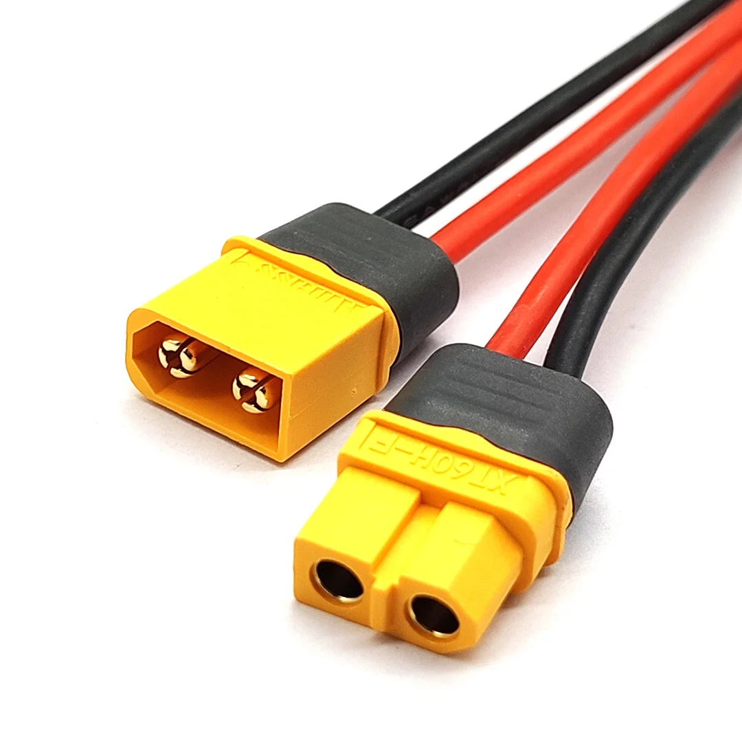 XT60H Cable Connector Male Female XT60 Plug with Sheath Cover 12AWG Silicon Wire for RC Lipo Battery FPV Drone