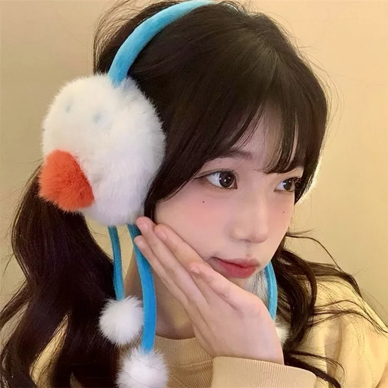 Penutup Telinga Boneka Manusia Salju Lucu - Penghangat Telinga Musim Dingin dengan Pom Pom, Aksesori Natal yang Meriah untuk Wanita & Anak Perempuan